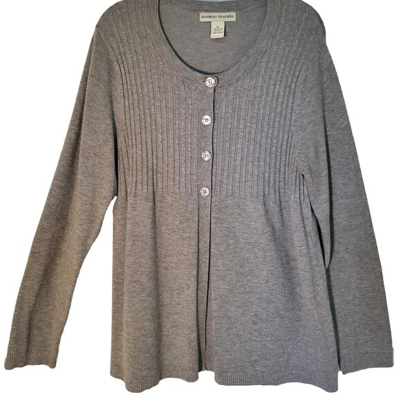 Bamboo Trader's XL Long Sleeve Cardigan Sweater Top Soft Knit - Picture 8 of 8